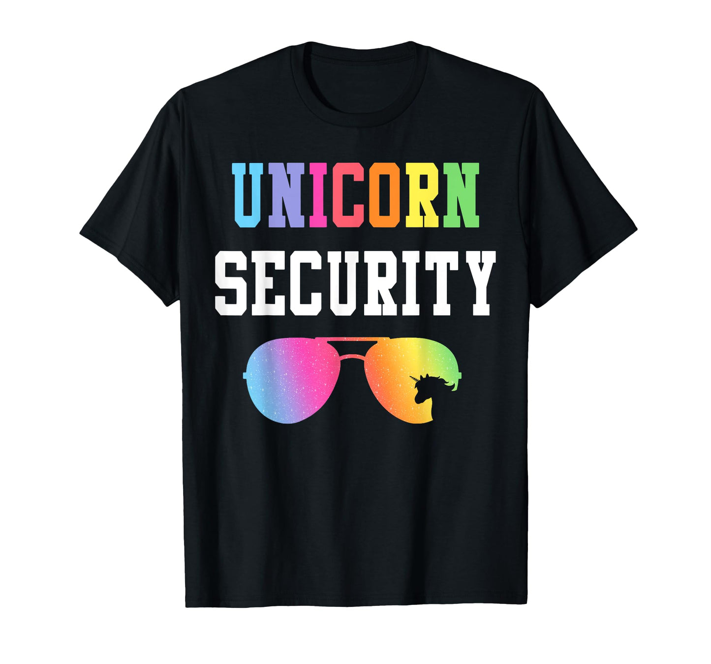 Family Birthday Unicorn Security Halloween Costume Dad Mom T-Shirt