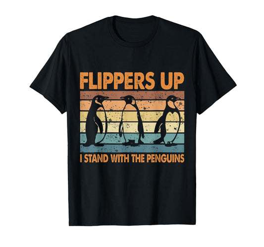 Vintage Penguin Flippers Up I Stand With The Penguins T-Shirt