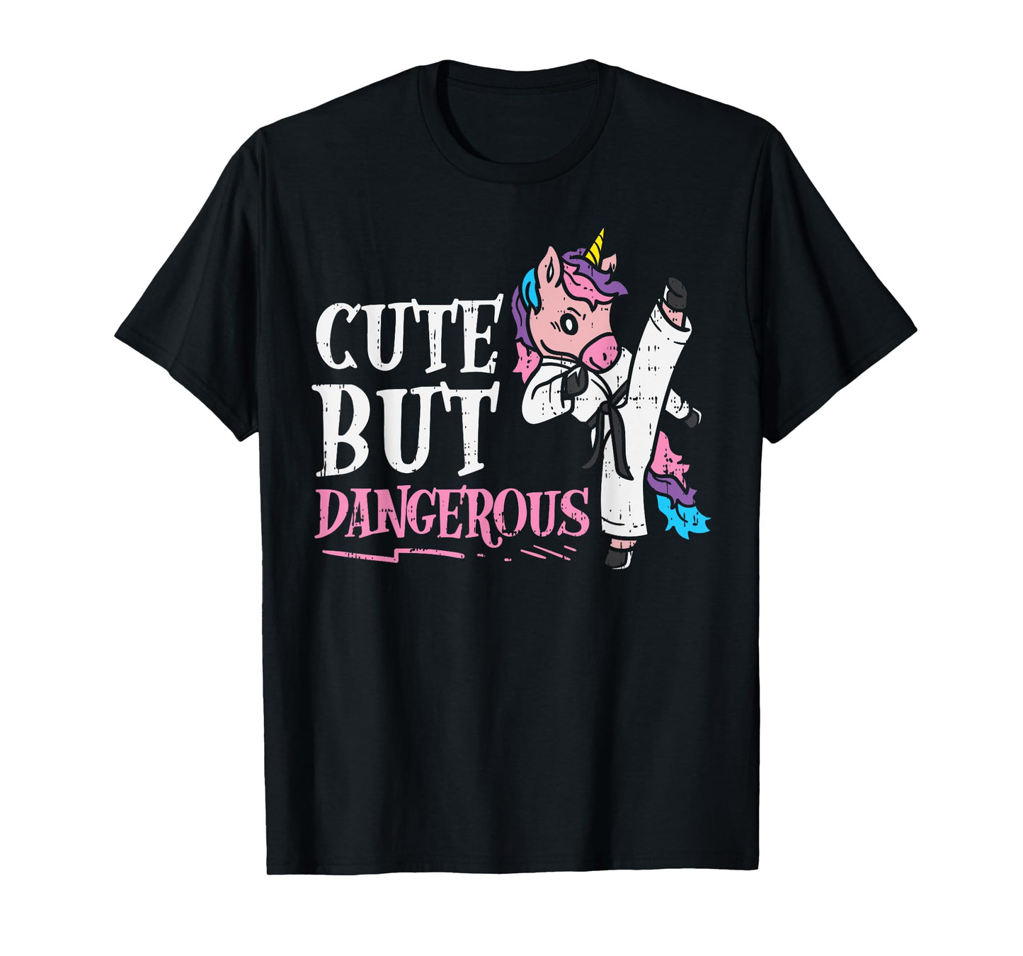 Unicorn Cute But Dangerous Karate Taekwondo Girls Gift T-Shirt