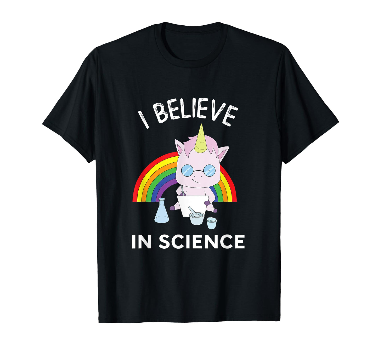 Unicorn Scientist I Believe In Science Funny T-Shirt T-Shirt