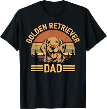 Dog Golden Retro Vintage Golden Retriever Dad T-Shirt for Men Women Girls Kids
