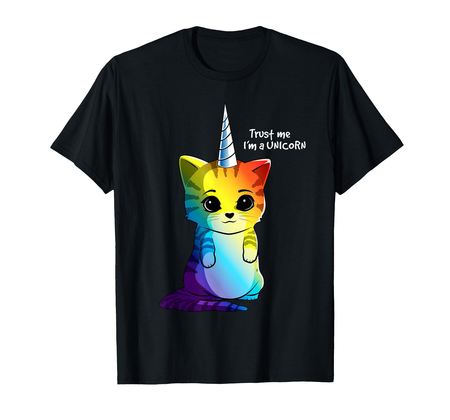 Caticorn T shirt Unicorn Cat Kittycorn Girls Women Rainbow T-Shirt