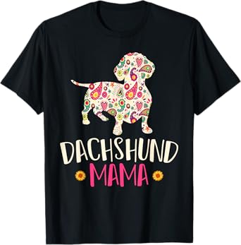 Mothers Day Gift Wiener Mom Weenie Dog Vintage Dachshund T-Shirt