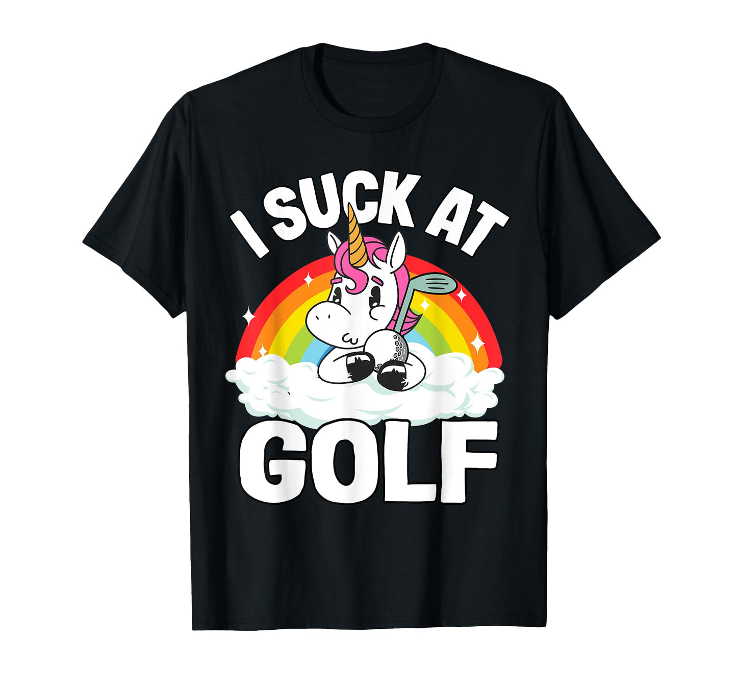 I Suck At Golf Funny Golf Loser Unicorn Sarcastic Golfing T-Shirt