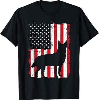 American Flag USA Australian Cattle Dog Blue Red Heeler Gift T-Shirt