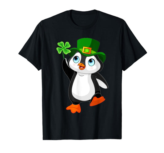 St. Patrick's Day Penguin Shirt, Irish, Shamrock, Clover T-Shirt