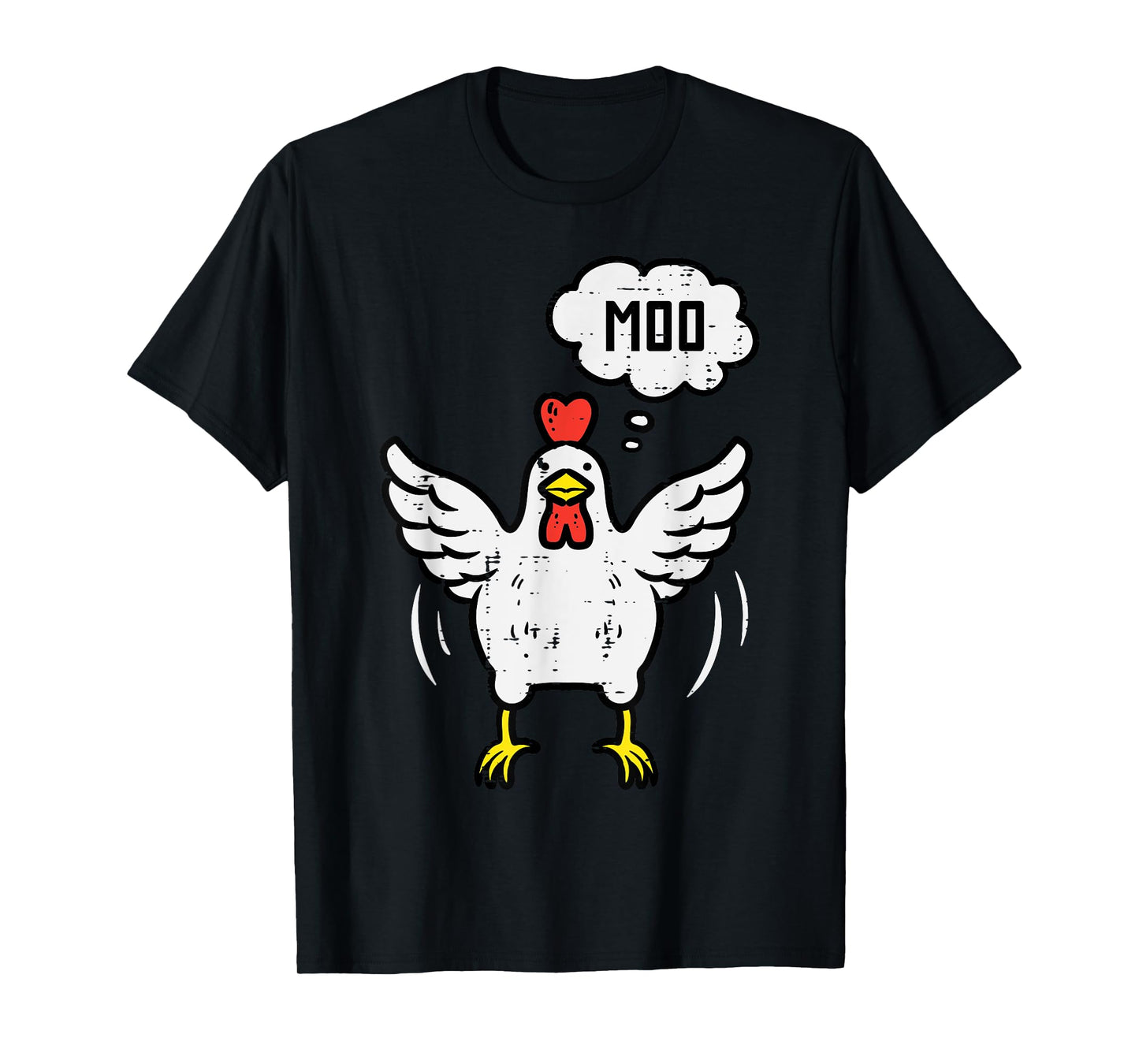Chicken Cow Moo Funny Farm Animal Hen Farmer Men Women Kids T-Shirt