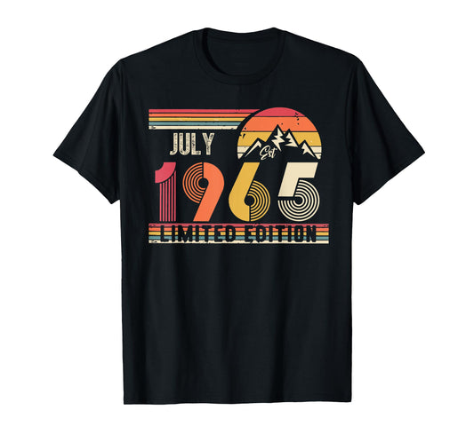 Vintage 1965 Limited Edition 60-Year-Old July 60th Birthday T-Shirt
