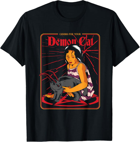 Caring For Your Demon Cat Halloween Costume for Cats Owners T-Shirt