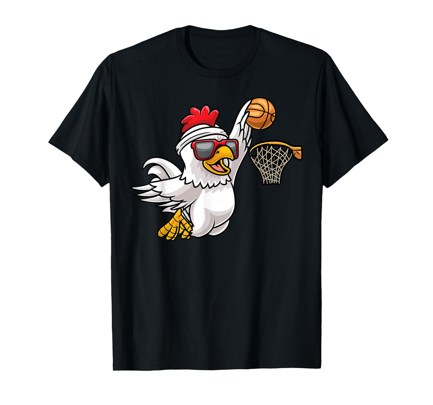 Chicken Playing Basketball Player Game Kids T-Shirt