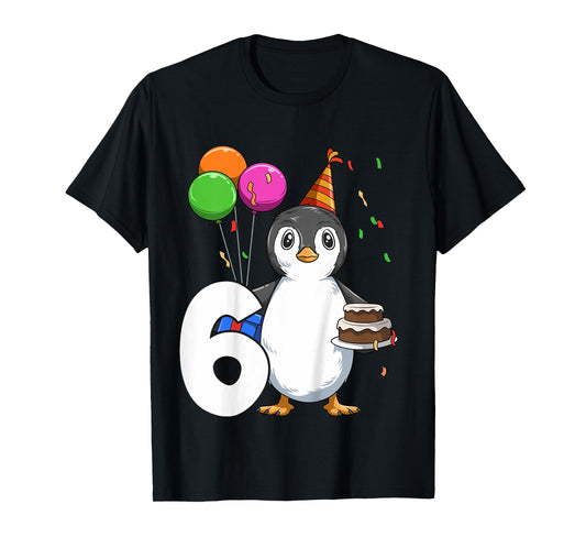 Penguin Birthday 6 Penguin 6th Birthday Outfit Penguin Party T-Shirt