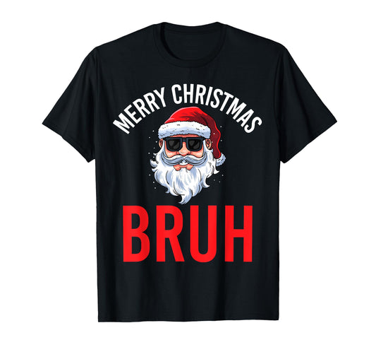 Merry Christmas Bruh Meme Funny Saying for Brother Boys Men T-Shirt