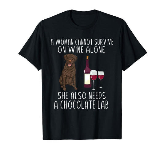 Chocolate Labrador Retriever Dog Wine Chocolate Lab Women T-Shirt