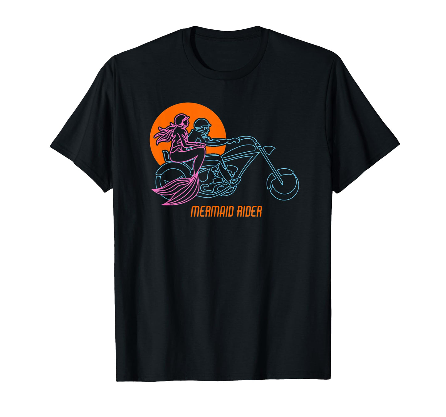 Funny Vintage Biker T-Shirt - Mermaids who love Motorcycles