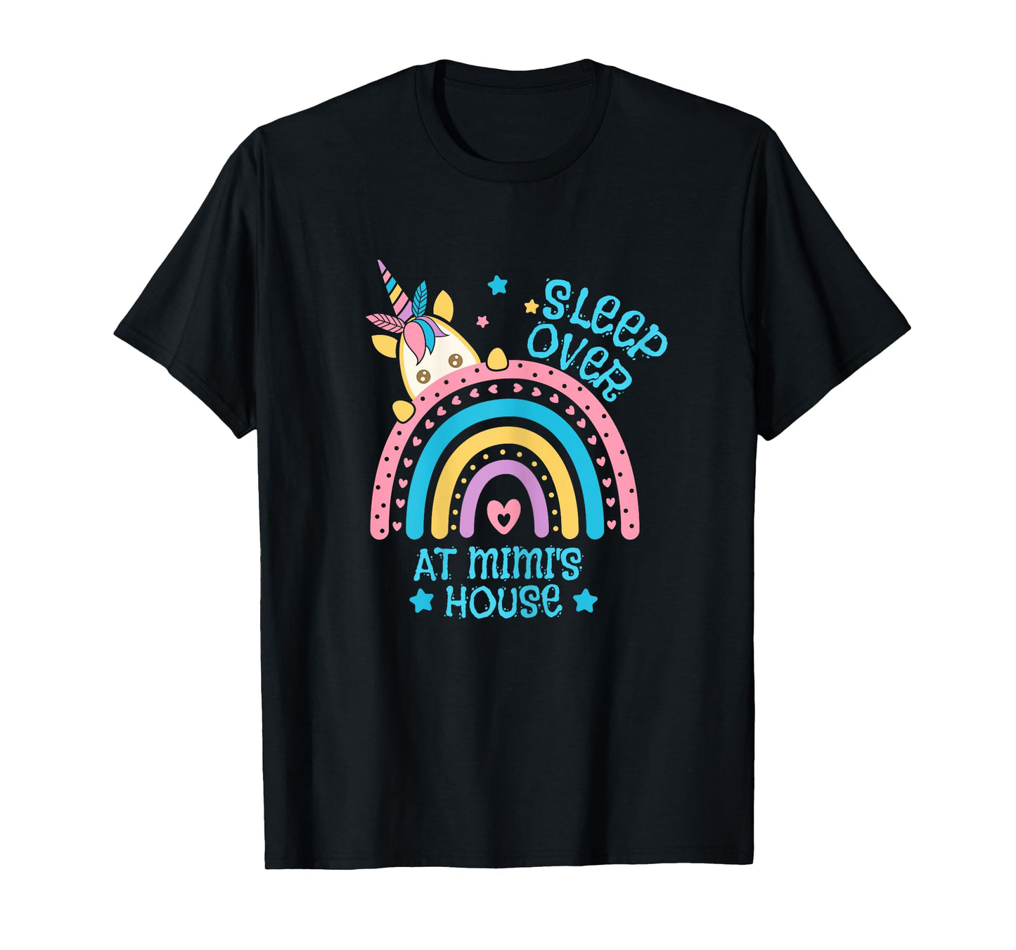 Sleepover At Mimi's House Rainbow Unicorn Slumber Party T-Shirt