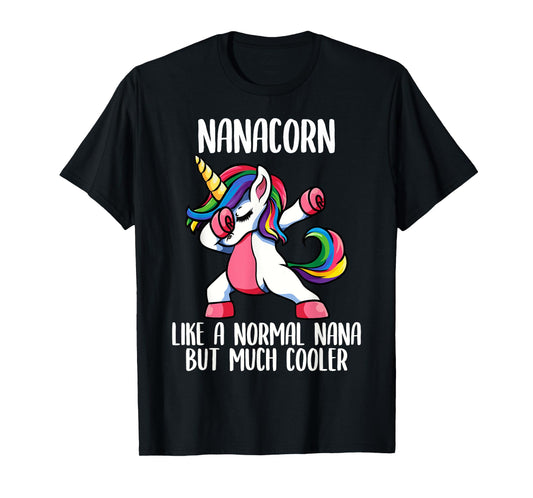 Unicorn Nana Girl Birthday Party Apparel, NanaCorn Cute T-Shirt