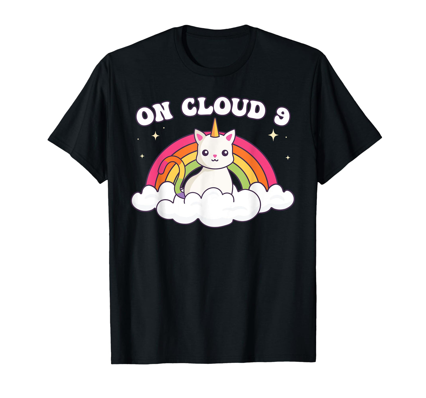 9th Birthday Girl Rainbow On Cloud Nine T-Shirt