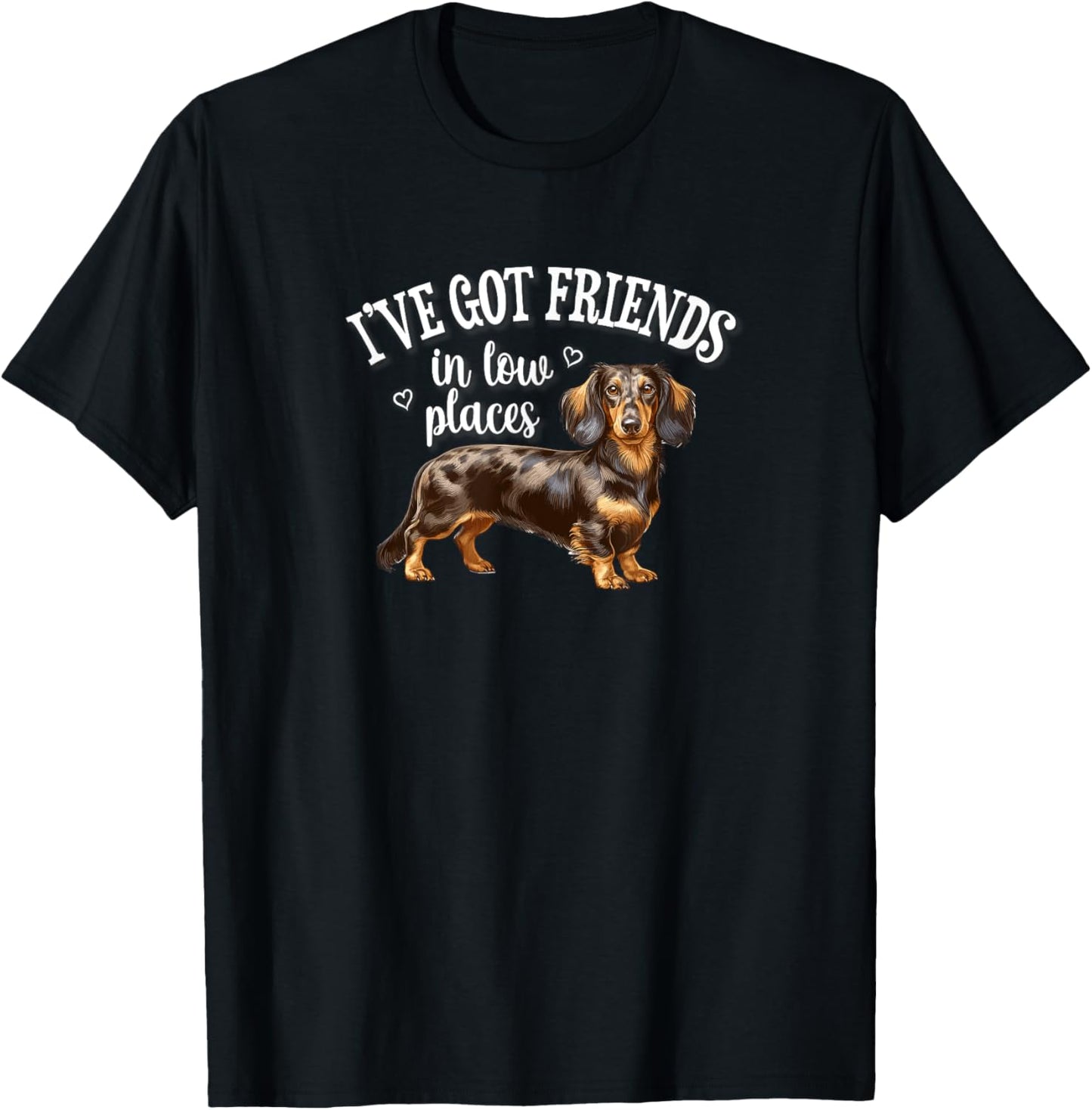 Funny Friends In Low Places Dapple Dachshund Lover T-Shirt