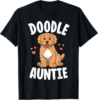 Doodle Auntie Goldendoodle Shirts Women Kawaii Dog Aunt T-Shirt