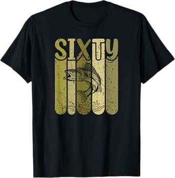Camo Walleye Fishing 60th Birthday T-Shirt