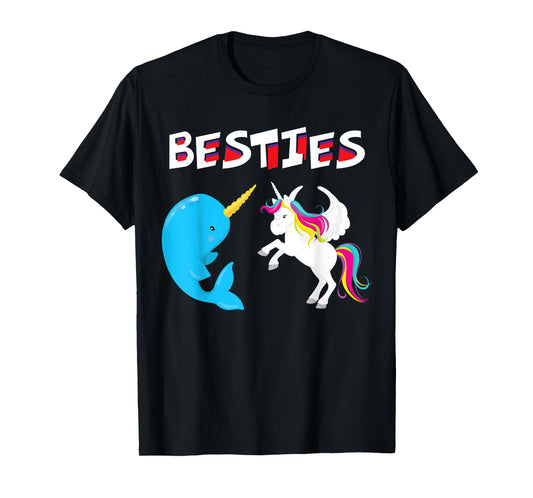 Besties Funny Unicorn and Narwhal Narwhale T-Shirt T-Shirt
