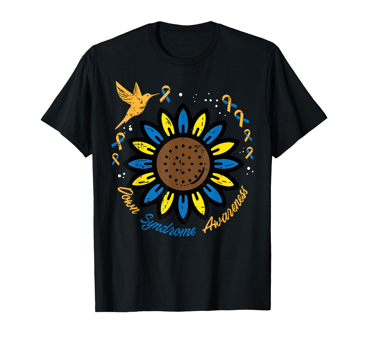 Down Syndrome Awareness Sunflower Bird T21 Men Women Kids T-Shirt