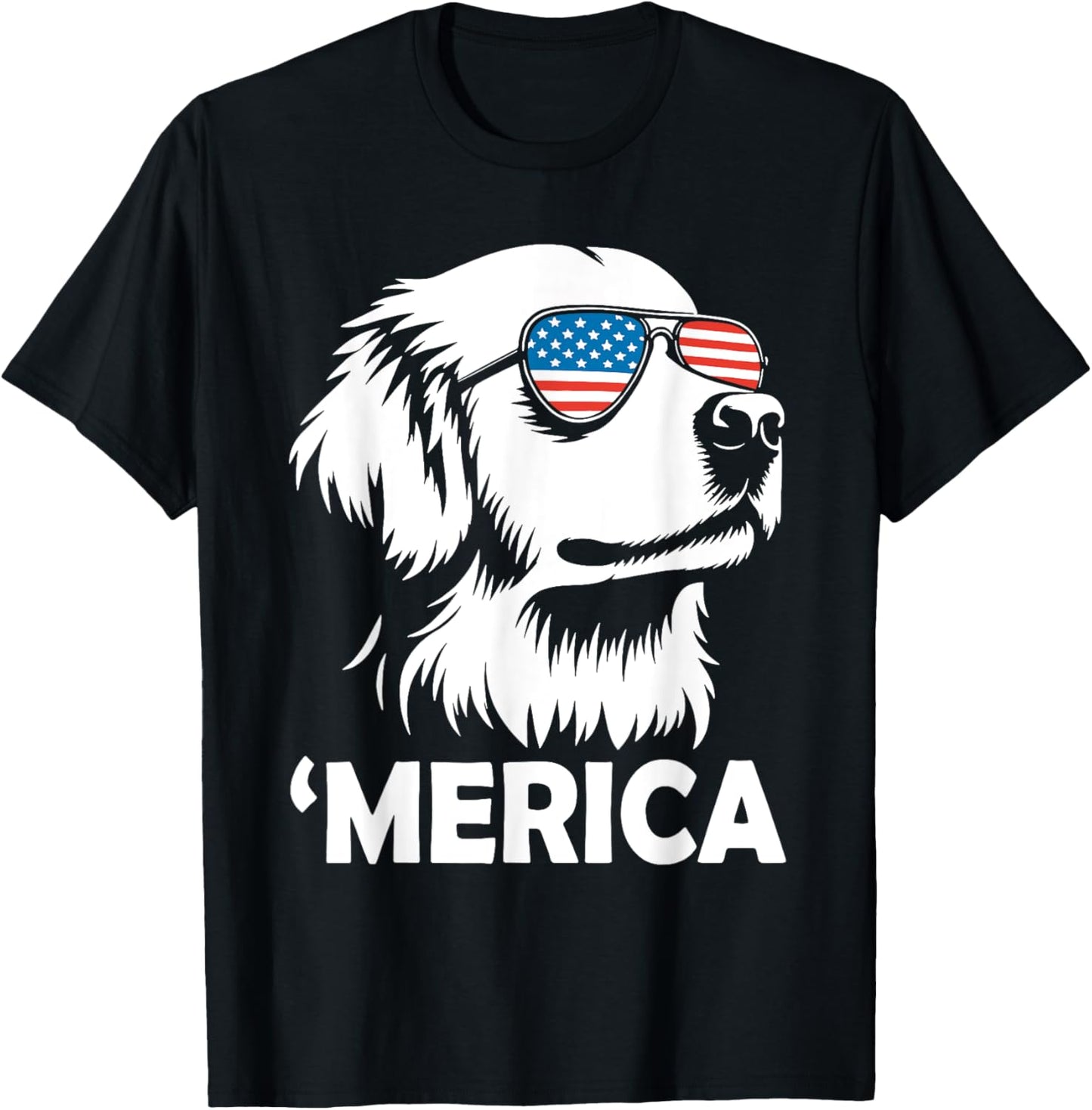 golden retriever 4th of july merica T-Shirt