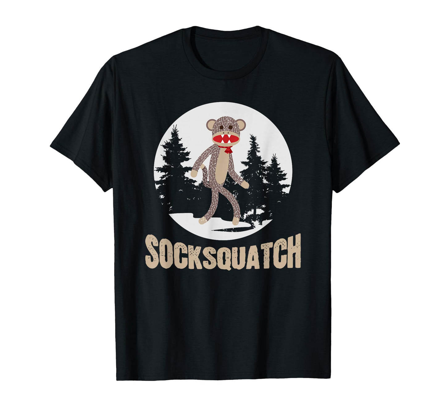 Funny Bigfoot Sighting Sock Monkey Sasquatch Socksquatch T-Shirt