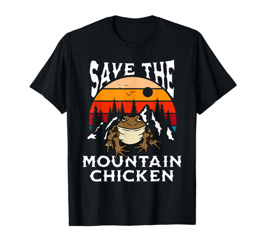 Save Mountain Chicken Frogs Retro Amphibian Pet Lover T-Shirt