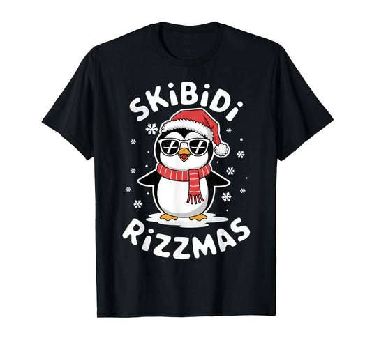 Skibidi Rizzmas Funny Christmas Christmas Season Penguin T-Shirt