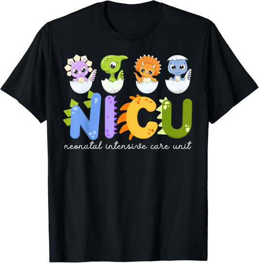NICU Nurse Crew Funny Dinosaurs Neonatal Intensive Care Unit T-Shirt