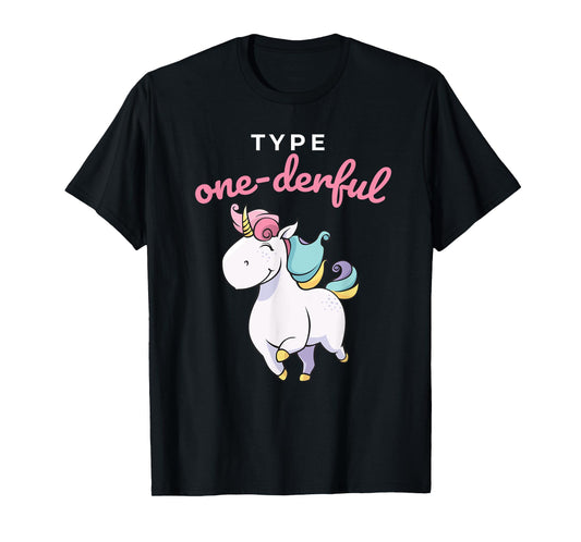 Type Onederful Shirt Type 1 Diabetes Awareness Unicorn Tee T-Shirt