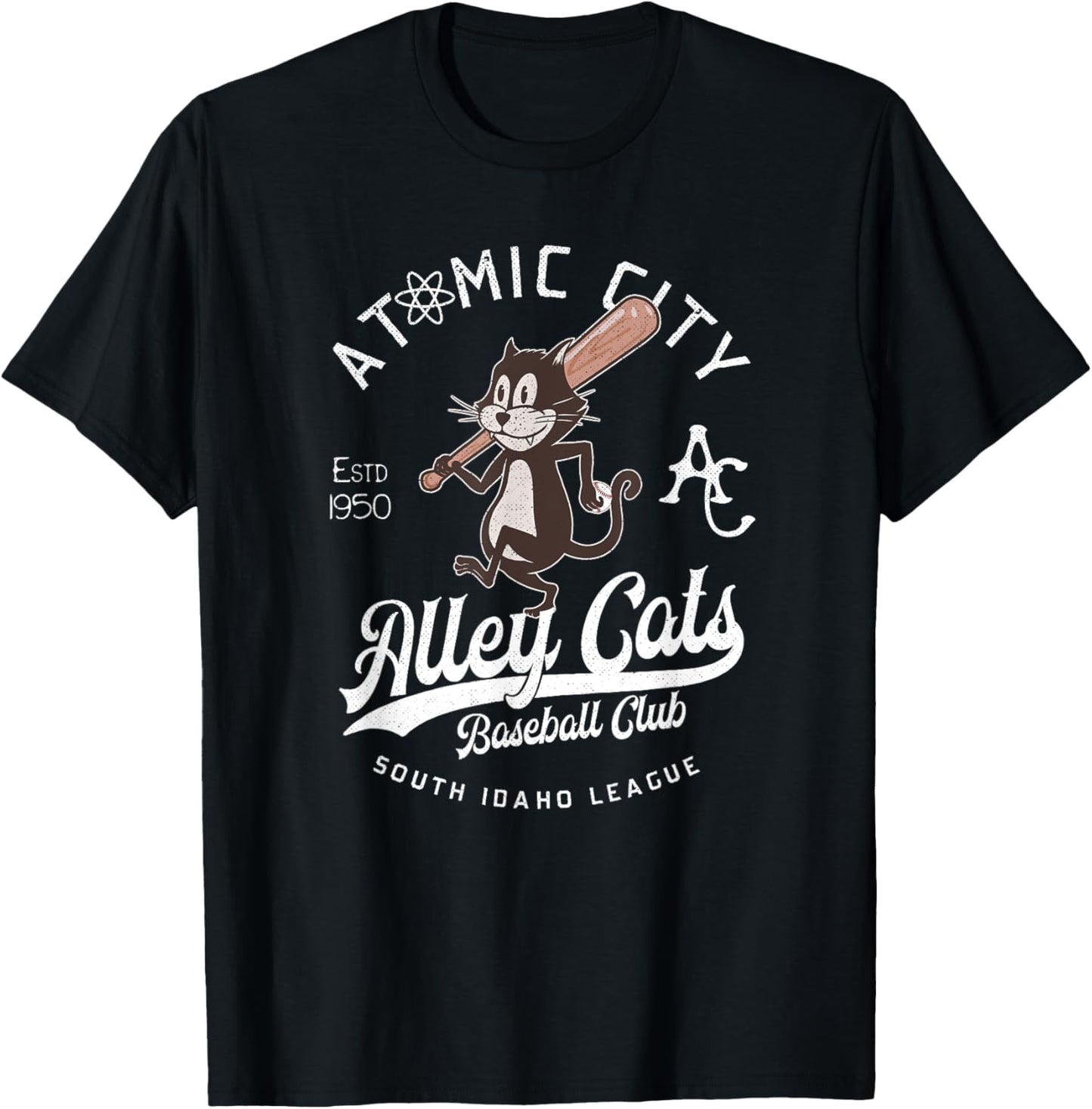 Atomic City Alley Cats Retro Minor League Baseball Team T-Shirt