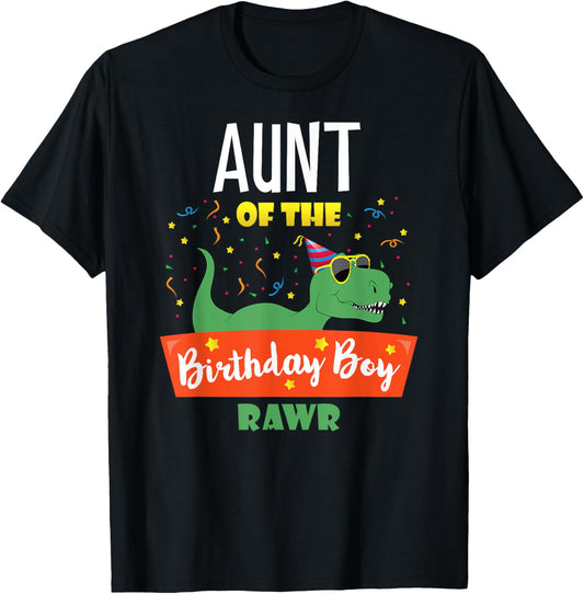 Aunt Dinosaur Funny Birthday Boy Auntie Saurus Matching Aunt T-Shirt