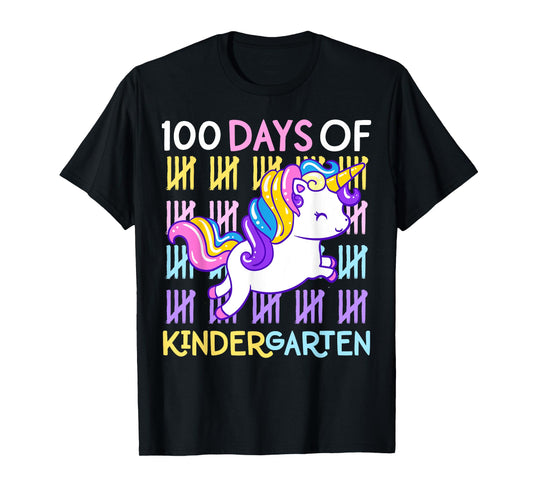 100 Days of Kindergarten Unicorn Girls 100 Days of School T-Shirt