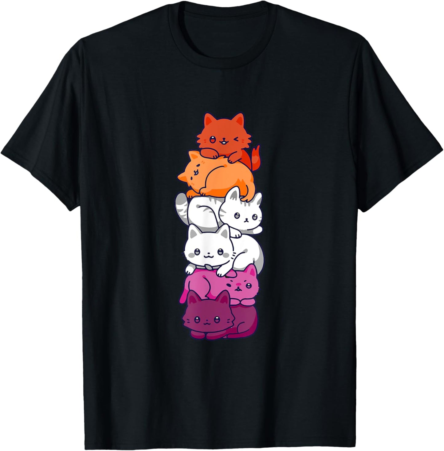 Lesbian Pride Cat LGBT Gay Flag Cute Hers and Hers Gifts T-Shirt