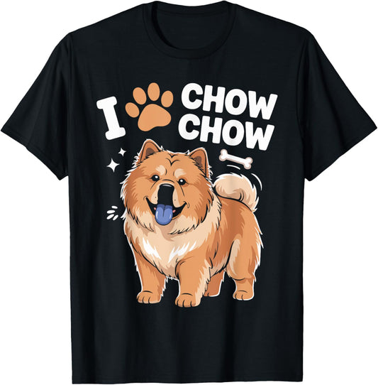 I Love Chow Chow Dog Lover Design T-Shirt
