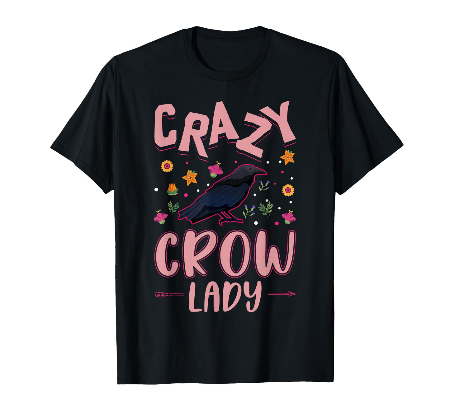 Crazy Crow lady Raven Girl Crow T-Shirt
