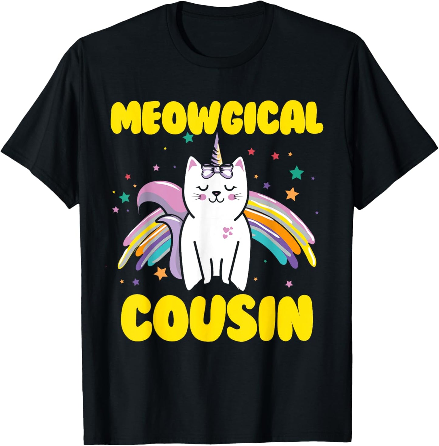 Meowgical Cousin Magical Kitty Cat Unicorn T-Shirt T-Shirt