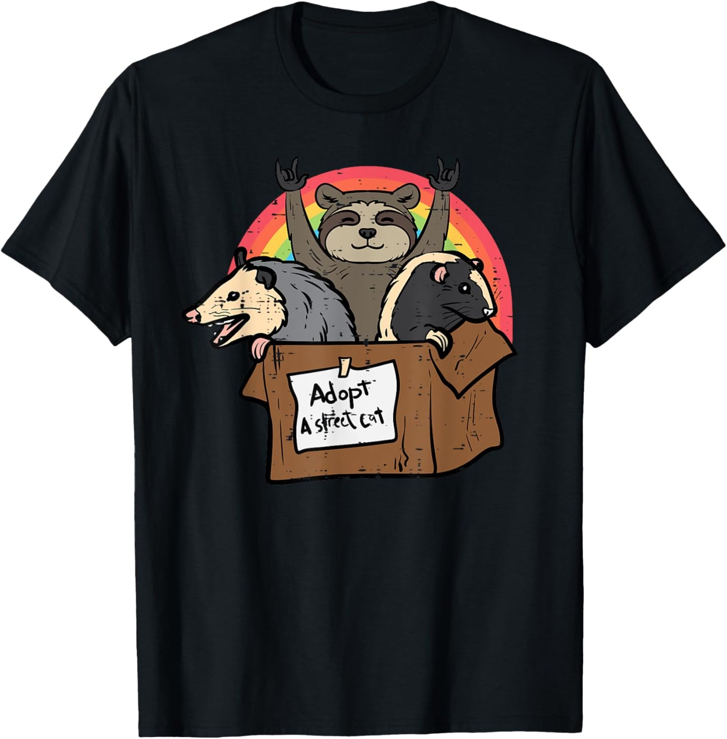 Adopt Street Cat Opossum Raccoon Skunk Possum Women Kids Men T-Shirt