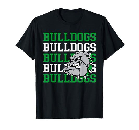 Green Bulldogs School Spirit Mascot Teacher Back to School T-Shirt