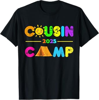 Cousin Camp 2025 Camping Summer Vacation 2025 Family Camping T-Shirt