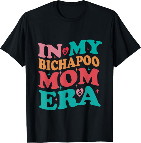 In My Bichapoo Mom Era Retro Groovy T-Shirt