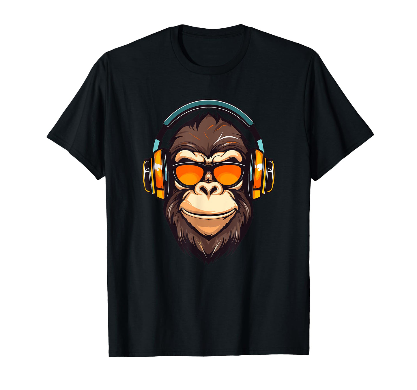 DJ Mad Monkey Ape Chimp Mix Club Music Headphones Dancing T-Shirt