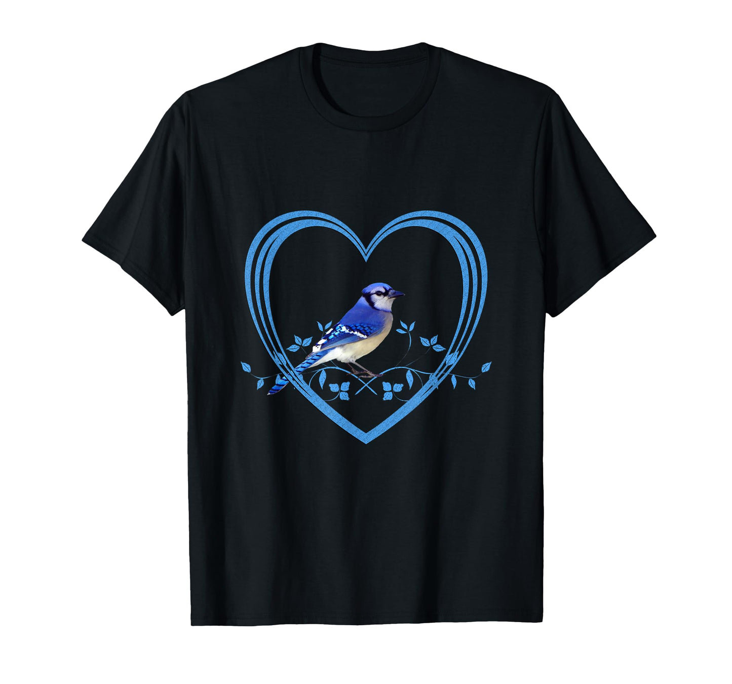 Blue Jay Bird in Heart T-Shirt