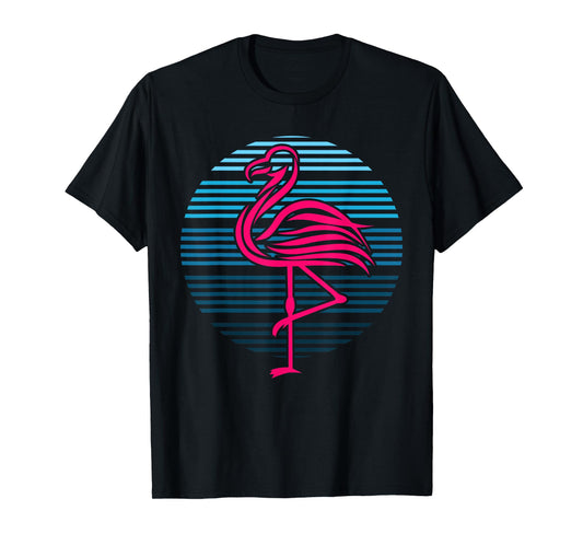 Flamingo Bird 80s Party Birthday Gift T-Shirt