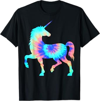 Tie Dye Unicorn Shirt | Colorful Tye Dye Horse Horn T-Shirt T-Shirt