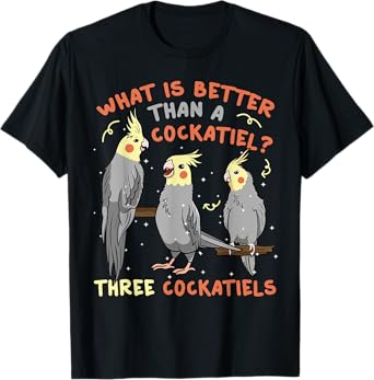 Cockatiel Cockatoo Lutino Parrot Quarrion Tiel Weiro Bird T-Shirt