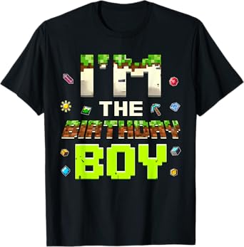 Funny I'm The Birthday Boy Game Pixel Birthday Boy T-Shirt