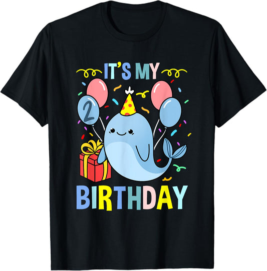 Its My 2nd Birthday Blue Whale T-Shirt